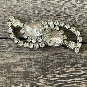 Sparkling Silver Gemstone Brooch